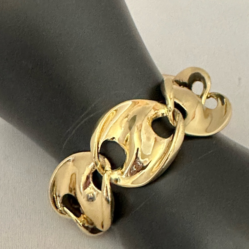 Storm chunky gold tone link bracelet - Picture 2 of 8